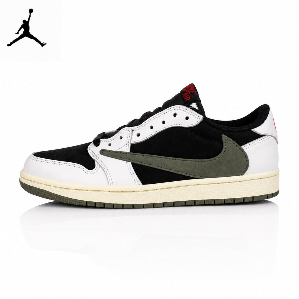Air Jordan 1 Low Black/Green Olive 5.0 Unisex Sneakers DZ4137-106