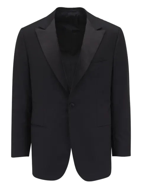 Kiton satin-trim blazer