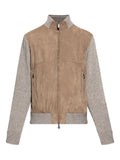 Paul & Shark suede wool-paneled bomber jacket