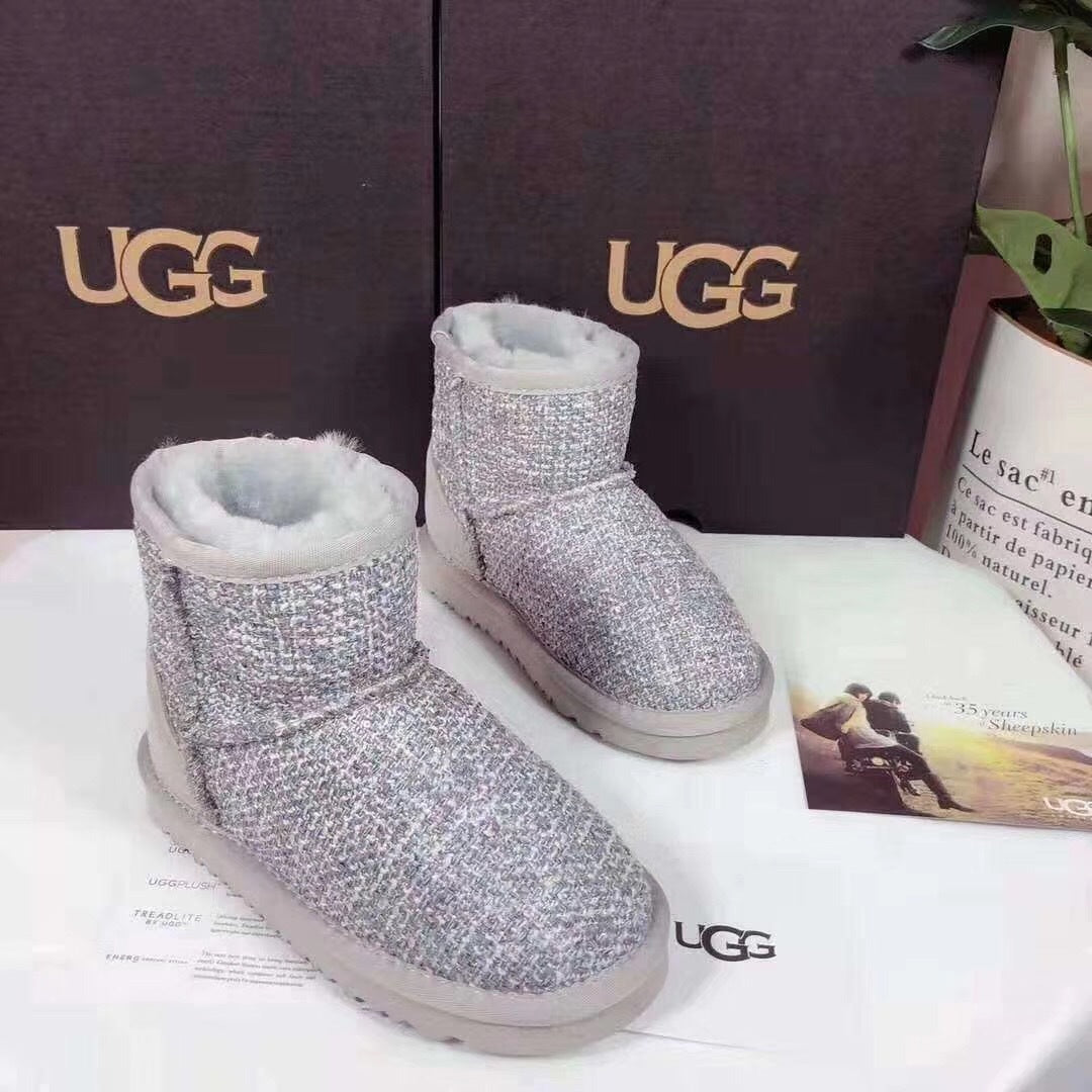 Kids Chanel-Style Snow Boots — Chic Grey | New Arrival | In Stock