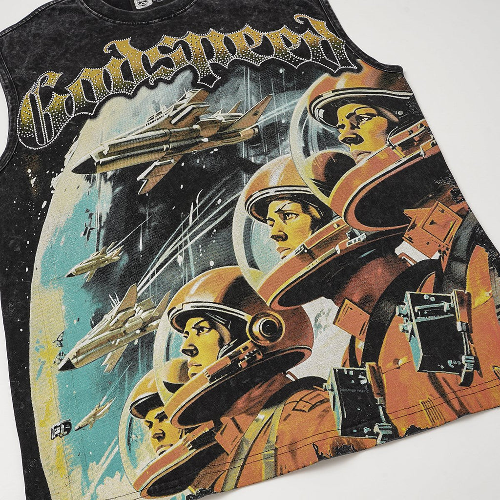 Godspeed Astronaut Graphic Sleeveless T-Shirt