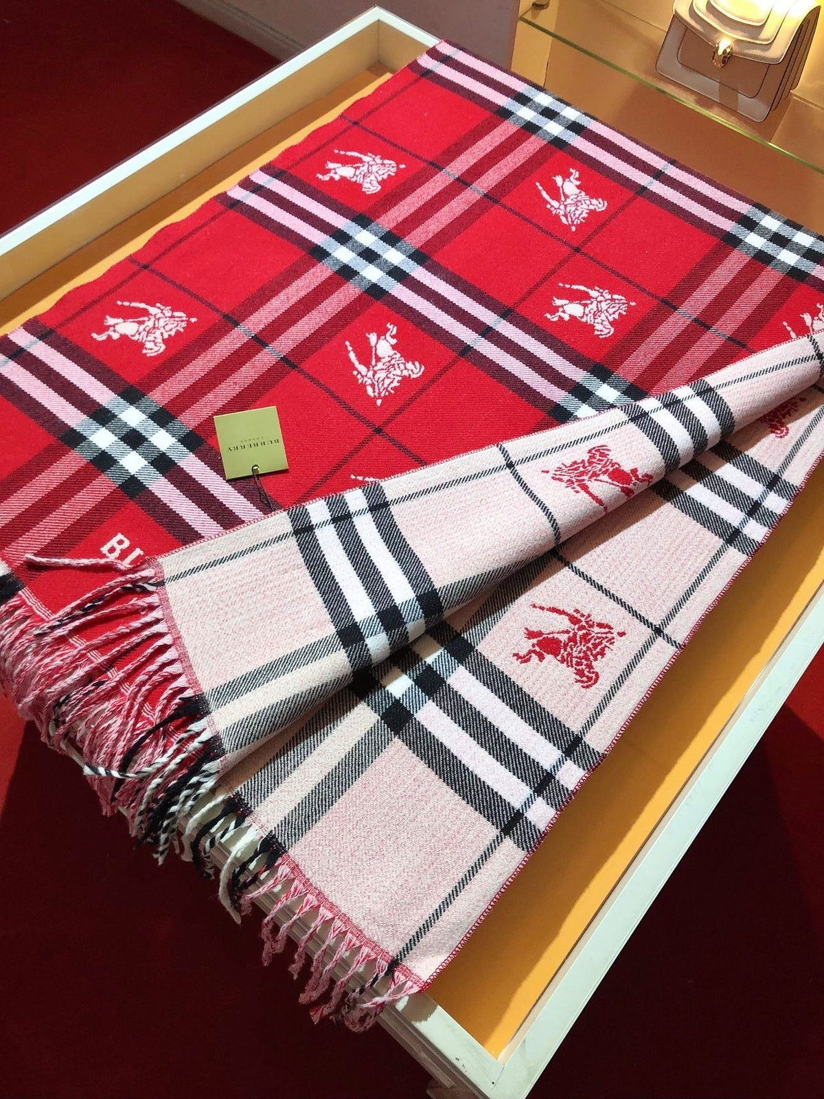 Burberry Plaid Fringed Scarf