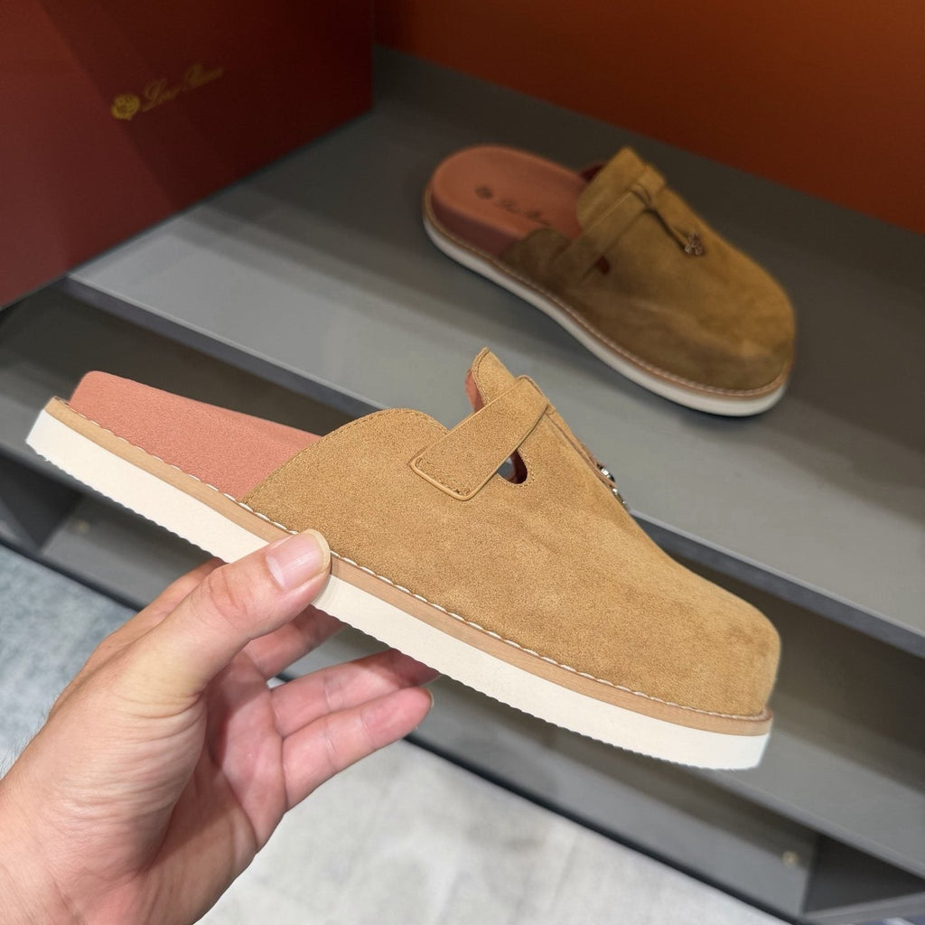 Camel Tan Backless Mule Loafers