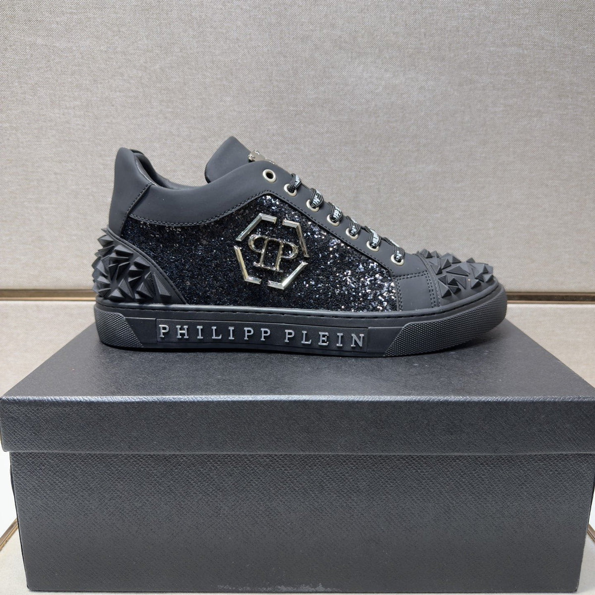 Philipp Plein Men's Textured Logo High-Top Sneakers