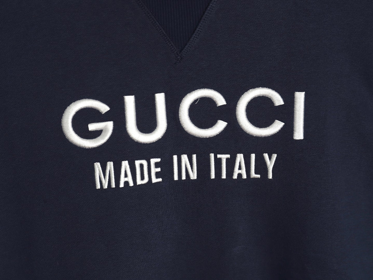 Gucci Lettering Layered-Look Crewneck Sweatshirt - Navy